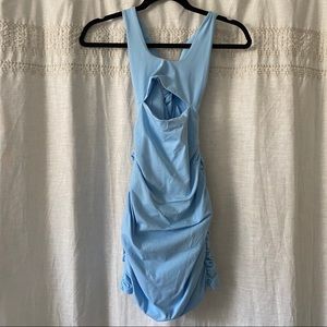 Tiger Mist Mini Dress w/ Cut and Tied Back
